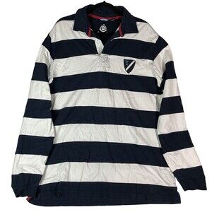 VTG Rugby Shirt The Regal Rugby Men LT Navy White Stripes Long Sleeve Polo